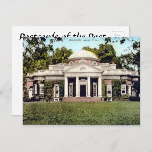 Ancienne carte postale - Monticello, Virginie, USA (Devant / Derrière)