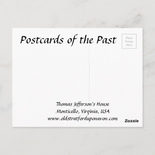 Ancienne carte postale - Monticello, Virginie, USA (Dos)