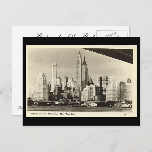 Ancienne carte postale, New York (Devant / Derrière)
