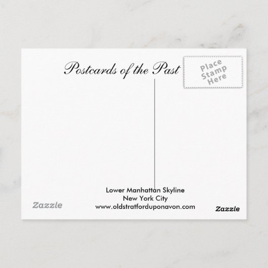 Ancienne carte postale, New York (Dos)