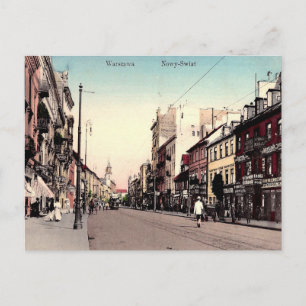 Ancienne carte postale - Nowy Swiat, Varsovie, Pol
