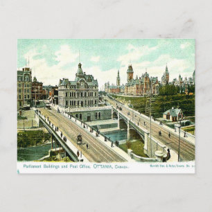 Ancienne carte postale - Parlement et bureau de po
