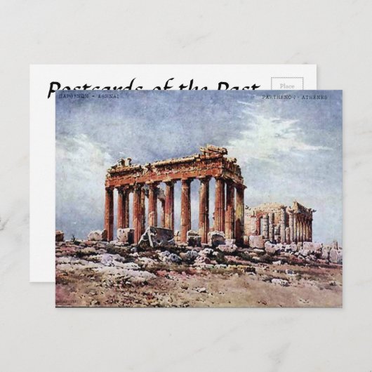 Ancienne carte postale - Parthenon, Athènes (Devant / Derrière)