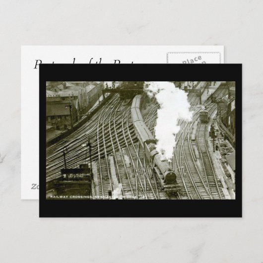 Ancienne carte postale - Passage à niveau, Newcast (Devant / Derrière)