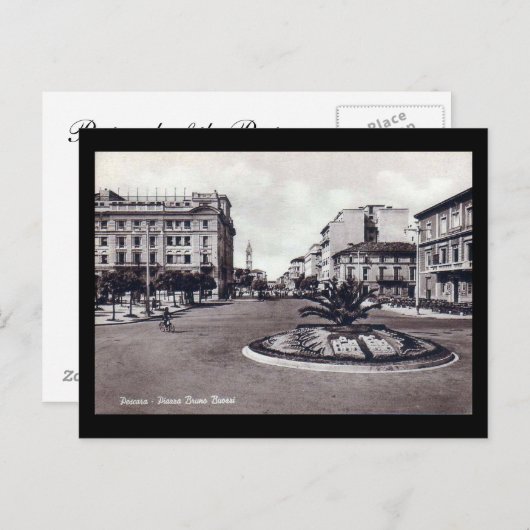 Ancienne carte postale - Pescara, Piazza Bruno Buo (Devant / Derrière)