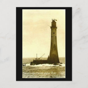 Ancienne carte postale - Phare de Wolf Rock, Fin d