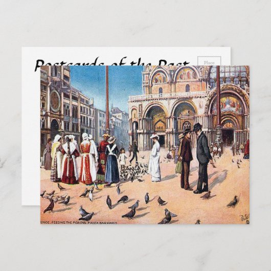 Ancienne carte postale - Piazza San Marco, Venise (Devant / Derrière)