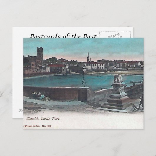 Ancienne carte postale - Pierre de traité, Limeric (Devant / Derrière)