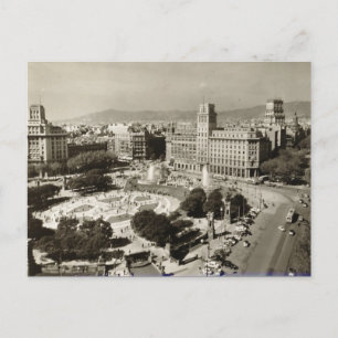 Ancienne carte postale - Plaza de Cataluna, Barcel