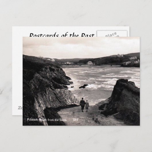 Ancienne carte postale - Polzeath, Cornouailles (Devant / Derrière)