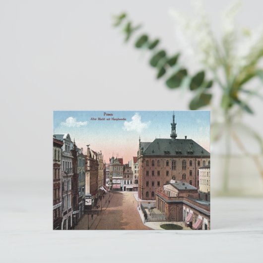 Ancienne carte postale - Poznan, Pologne (Debout devant)