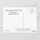 Ancienne carte postale - président américain Thoma (Dos)