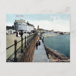 Ancienne carte postale - Promenade, Penzance, Corn