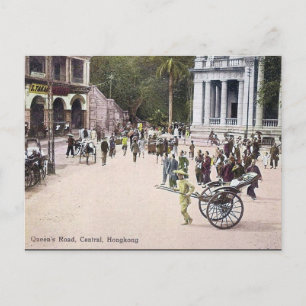 Ancienne carte postale - Queen's Road, Hong Kong