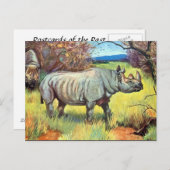 Ancienne carte postale - Rhinoceros (Devant / Derrière)
