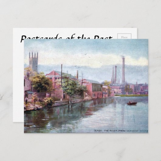 Ancienne carte postale - River Dergone, Derby (Devant / Derrière)