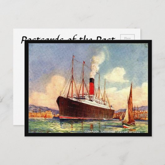 Ancienne carte postale - RMS Carpathia quitter Mes (Devant / Derrière)