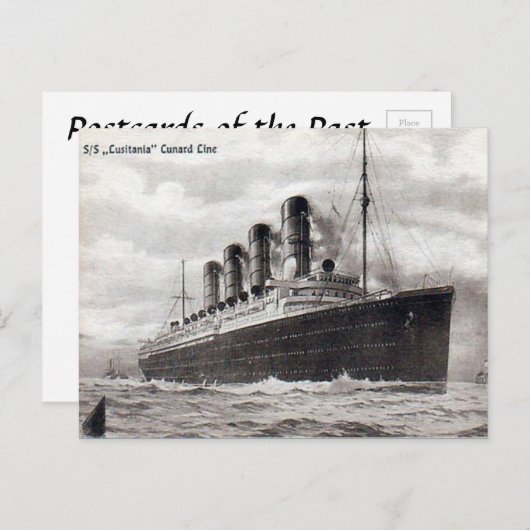 Ancienne carte postale - RMS Lusitania (Devant / Derrière)
