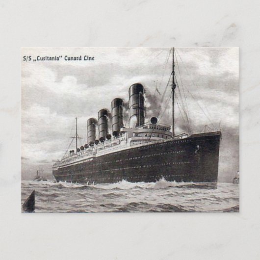Ancienne carte postale - RMS Lusitania (Devant)