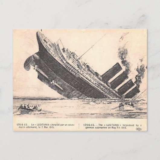 Ancienne carte postale - RMS Lusitania (Devant)