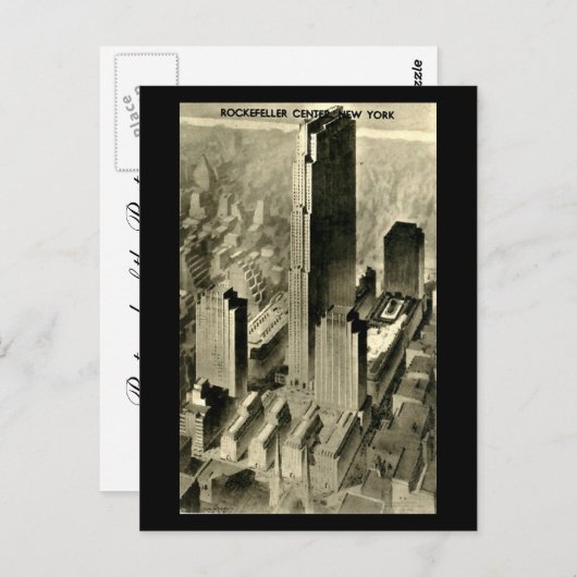 Ancienne carte postale, Rockefeller Center, New Yo (Devant / Derrière)