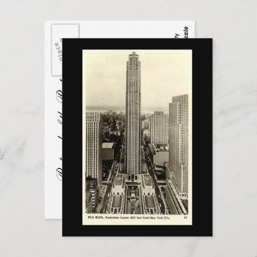 Ancienne carte postale, Rockefeller Center, New Yo (Devant / Derrière)