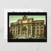 Ancienne carte postale, Rome, Fontana di Trevi en (Devant / Derrière)