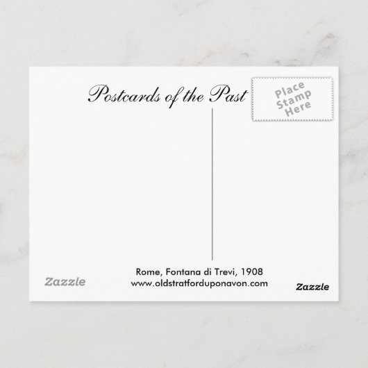 Ancienne carte postale, Rome, Fontana di Trevi en  (Dos)