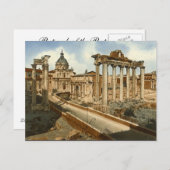 Ancienne carte postale, Rome, Forum et Temple de S (Devant / Derrière)
