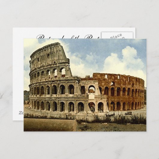 Ancienne carte postale, Rome, le Colisée (Devant / Derrière)