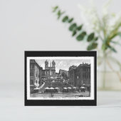 Ancienne carte postale, Rome, Piazza di Spagna (Debout devant)