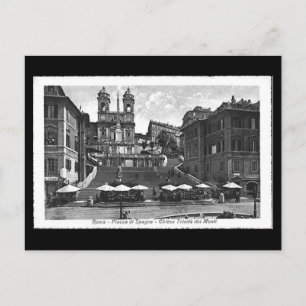 Ancienne carte postale, Rome, Piazza di Spagna