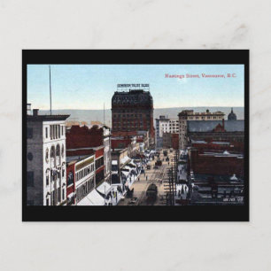 Ancienne carte postale - rue Hastings, Vancouver (