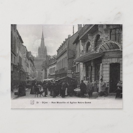 Ancienne carte postale - Rue Musette, Dijon, Franc (Devant)
