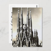 Ancienne carte postale - Sagrada Familia, Barcelon (Devant / Derrière)