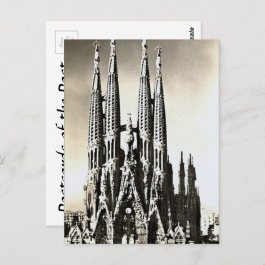 Ancienne carte postale - Sagrada Familia, Barcelon (Devant / Derrière)