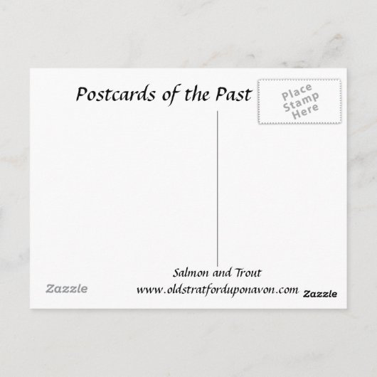 Ancienne carte postale - Saumon et truite (Dos)