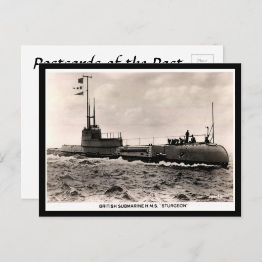 Ancienne carte postale - Sous-marin HM "Sturgeon" (Devant / Derrière)