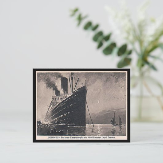 Ancienne carte postale - SS Columbus (Debout devant)