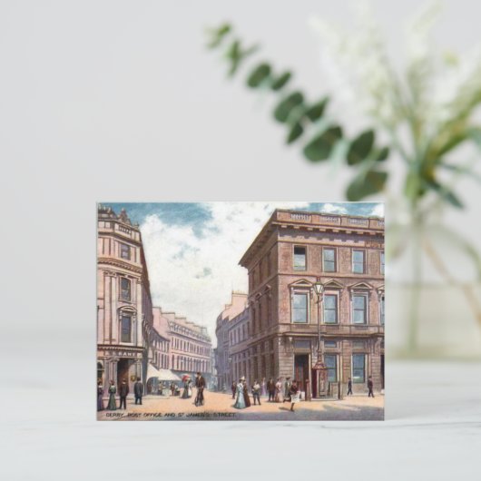 Ancienne carte postale - St James's St, Derby (Debout devant)