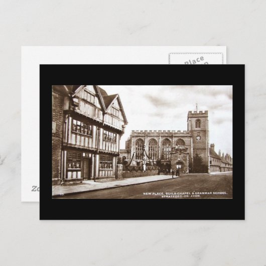 Ancienne carte postale, Stratford-upon-Avon (Devant / Derrière)