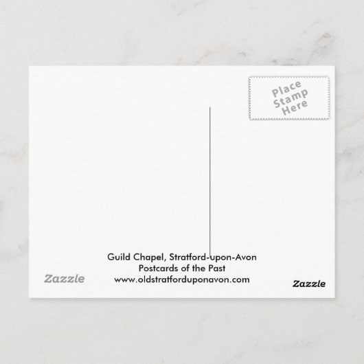 Ancienne carte postale, Stratford-upon-Avon (Dos)