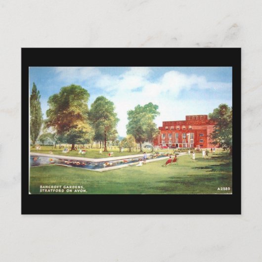 Ancienne carte postale, Stratford-upon-Avon, Théât (Devant)