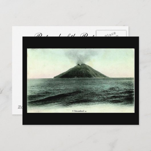Ancienne carte postale, Stromboli (Devant / Derrière)