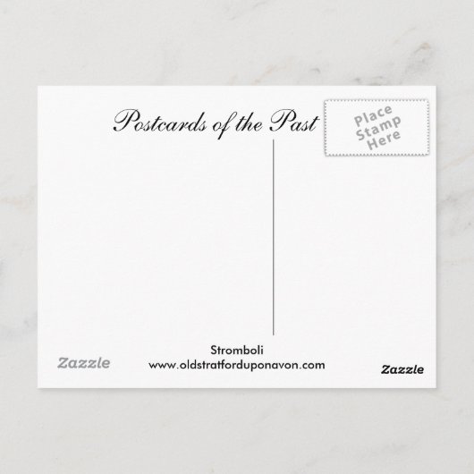 Ancienne carte postale, Stromboli (Dos)