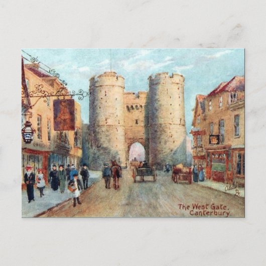 Ancienne carte postale - The West Gate, Canterbury (Devant)