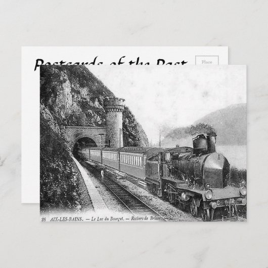 Ancienne carte postale - Train, Aix-les-Bains (Devant / Derrière)