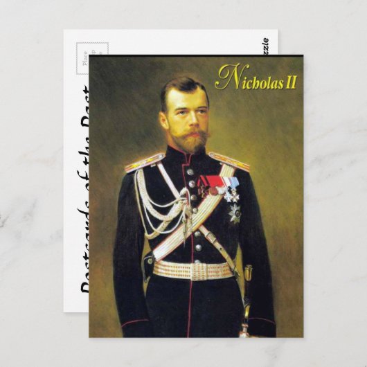 Ancienne carte postale - Tsar Nicholas II (Devant / Derrière)