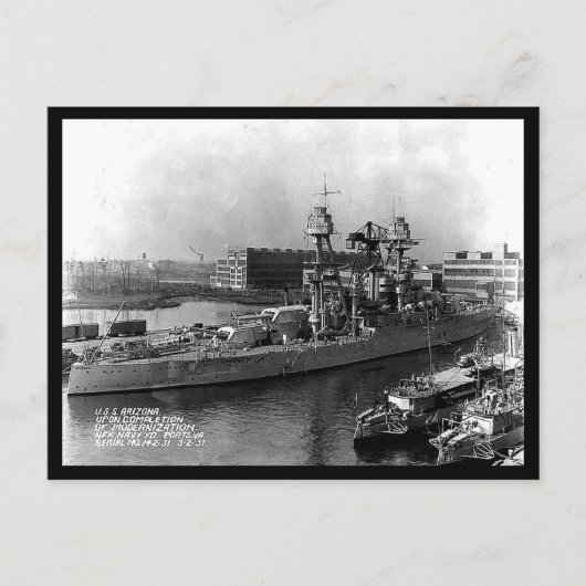 Ancienne carte postale - US Battleship "Arizona" (Devant)