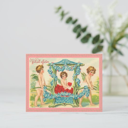 Ancienne carte postale Valentine (Debout devant)